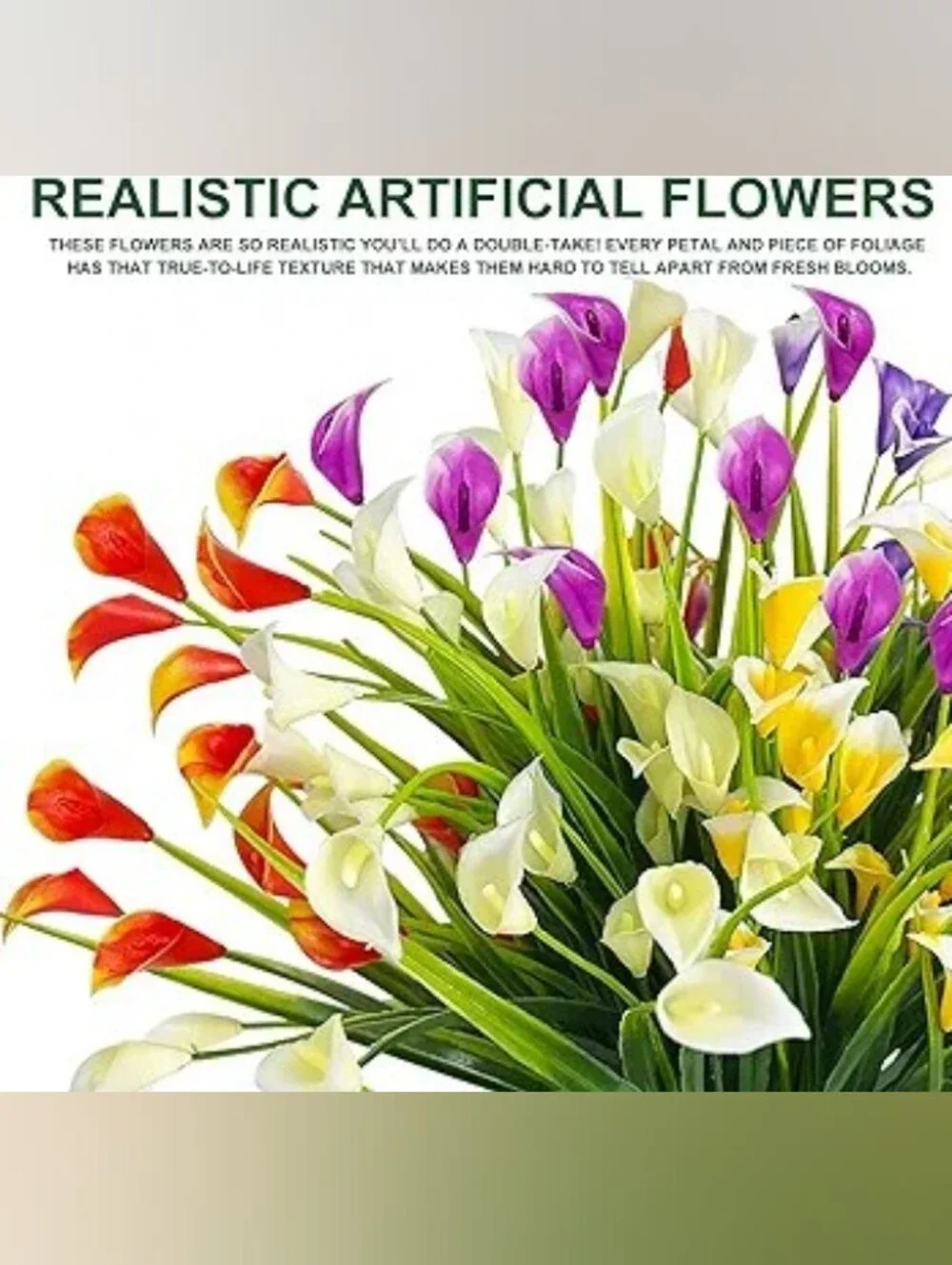 20 Bundles Calla Lily (400 Heads) Artificial Flowers for Outdoors